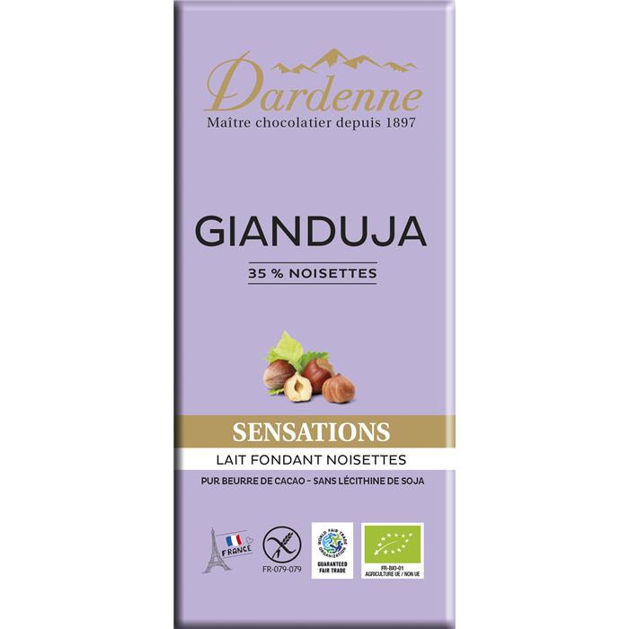 Tab. gianduja choco lait 35% crème nois. Bio* 100 g Tab. gianduja choco lait 35% crème nois. Bio* 100 g