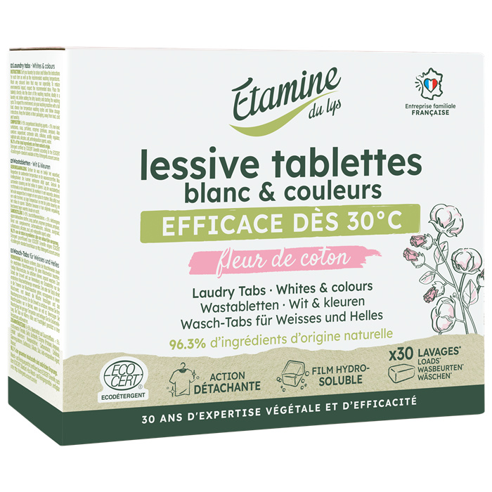 Tablette lessive fleur de coton 30 u Tablette lessive fleur de coton 30 u