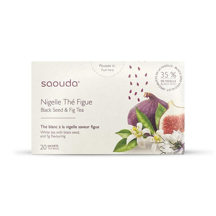 Thé Blanc à la nigelle, fleur d'oranger et figue Thé Blanc à la nigelle, fleur d'oranger et figue