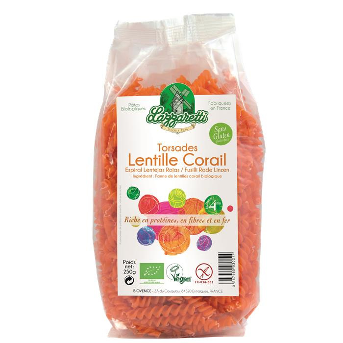 Torsades lentille corail bio* 250 g Torsades lentille corail bio* 250 g
