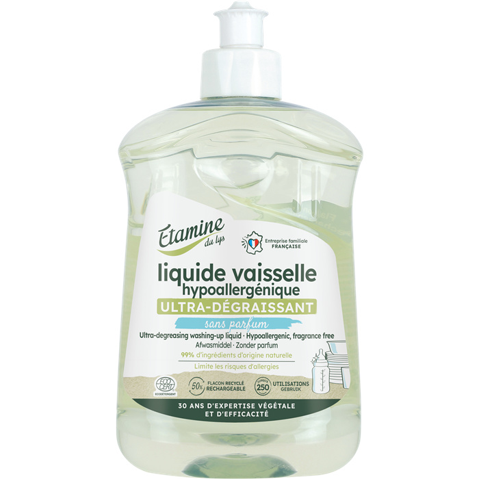 Vaisselle main hypoallergenique sans parfum Ultra Dégraissant 500 ml Vaisselle main hypoallergenique sans parfum Ultra Dégraissant 500 ml