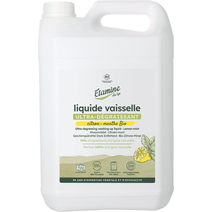 Vaisselle ultra dégraissant Citron-menthe 5 L Vaisselle ultra dégraissant Citron-menthe 5 L