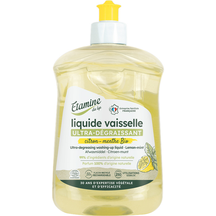 Vaisselle ultra dégraissant - Citron menthe 500 ml Vaisselle ultra dégraissant - Citron menthe 500 ml
