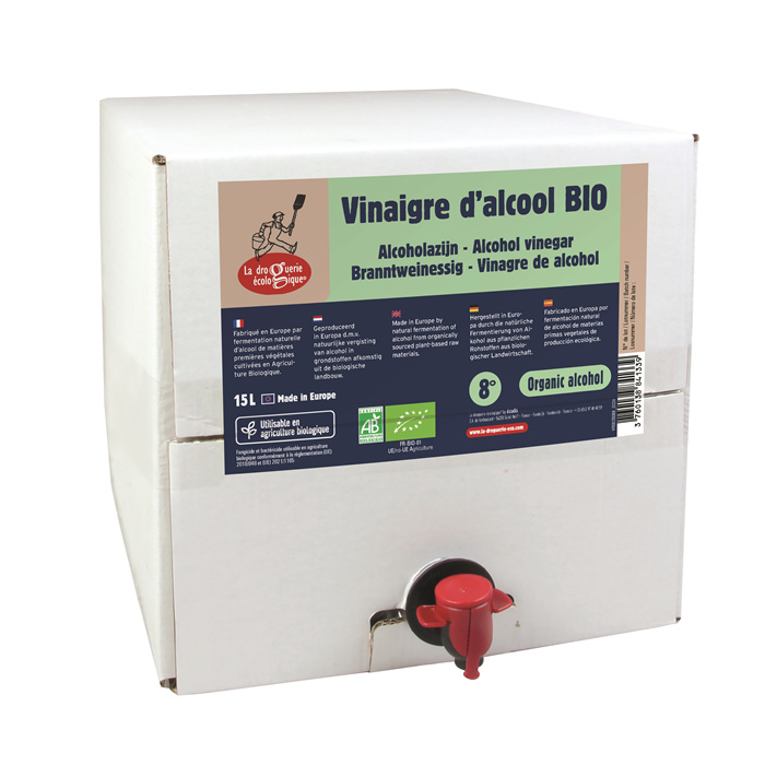 Vinaigre alcool bio 8° vrac 15 L Vinaigre alcool bio 8° vrac 15 L
