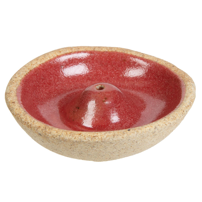 Wierookhouder van rond aardewerk Wierookhouder van rond aardewerk